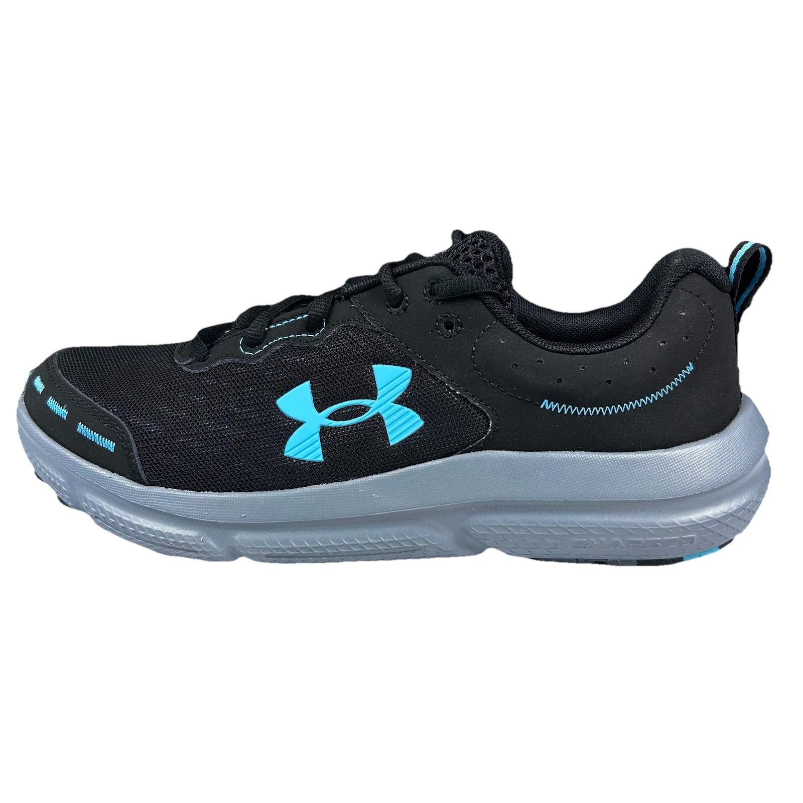 Under Armour Charged Assert 10 Running Shoes Mens 8.5 Black Blue 3026175-003 New