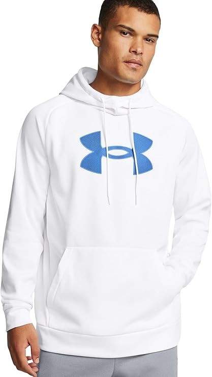 Under Armour Men’s Armour Fleece Big Logo Hoodie (White) 1379854-102