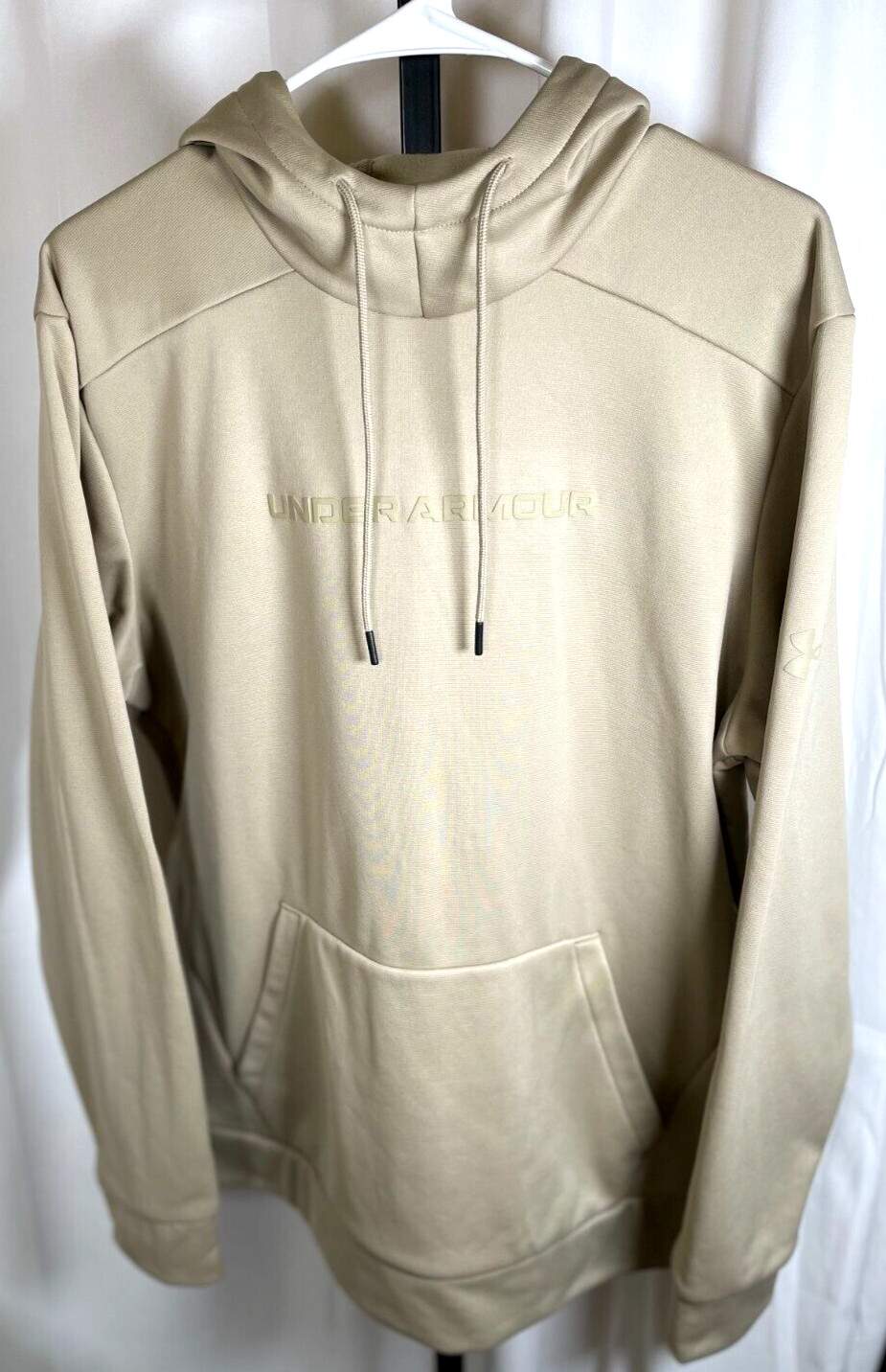 NWT Under Armour Fleece Graphic HD Pullover Hoodie Mens Sz L City Khaki