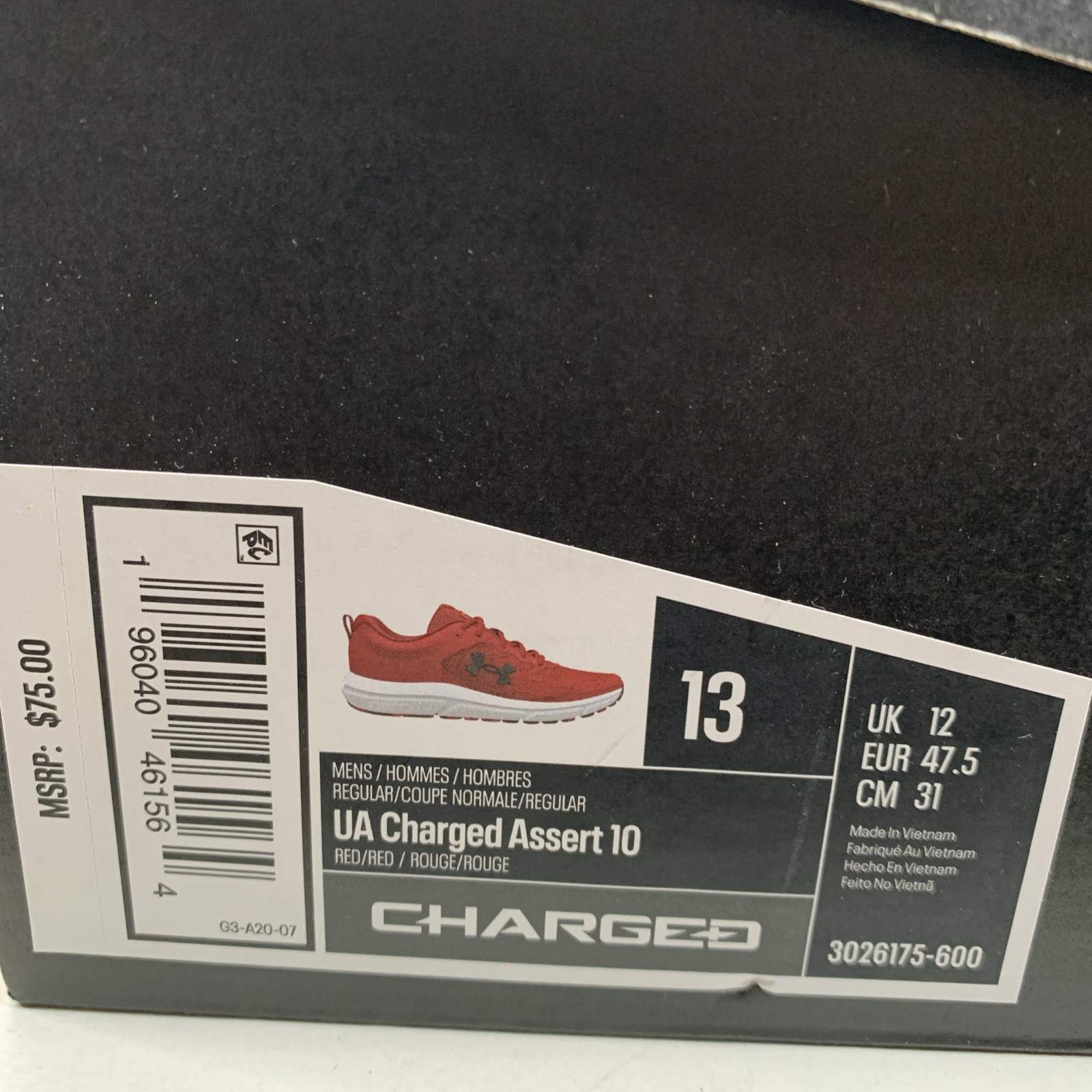 Under Armour 3026175 Men’s Training UA Charged Assert 10 Running Athletic Shoes