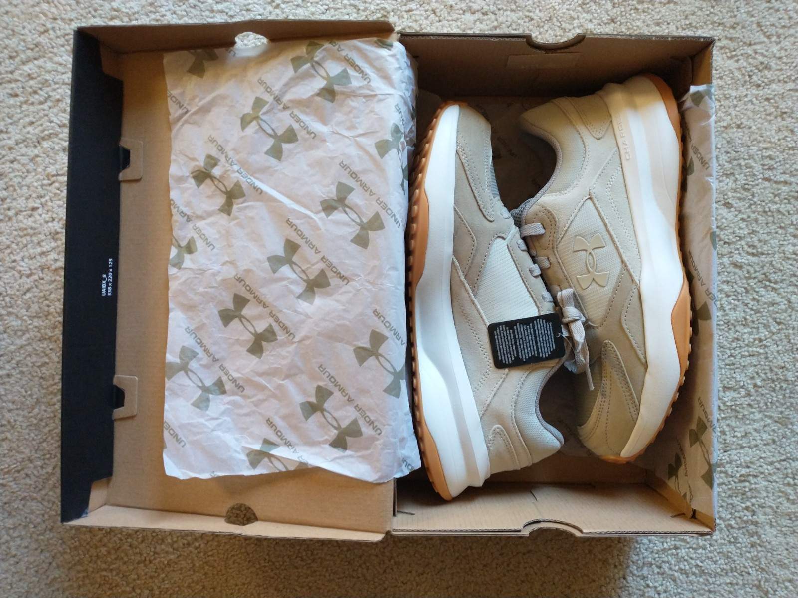 UNDER ARMOUR CHARGED UA SUEDE EDGE SHOES MENS’ SIZE 10 TIMBERWOLF TAUPE TAN NEW