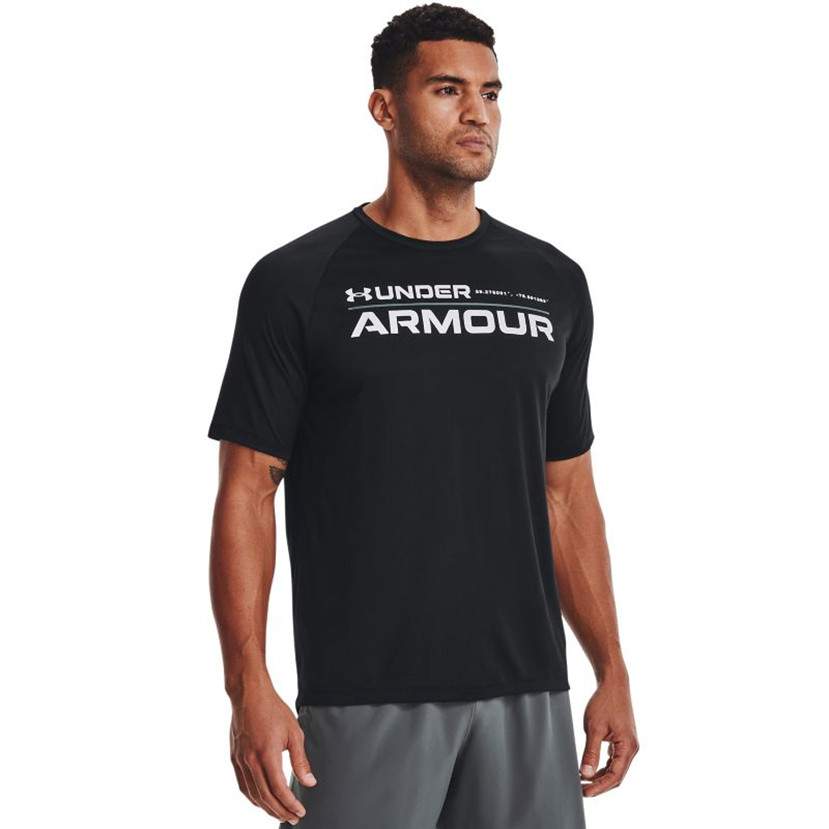 Mens Under Armour Wordmark Tech 2.0 Short Sleeve T-Shirt BLACK  –  XL – NWT