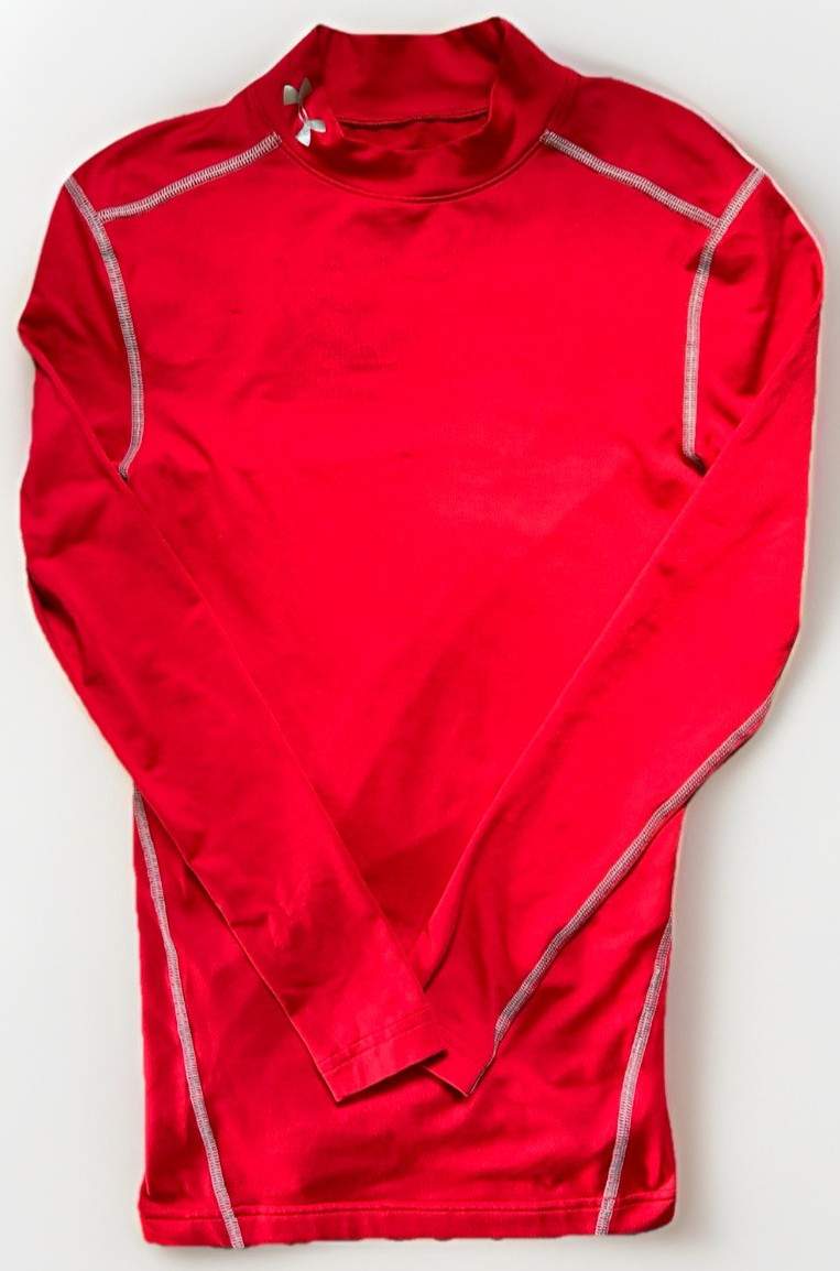Under Armour Compression ColdGear Shirt, Red, Embroidered Logo | Men’s S