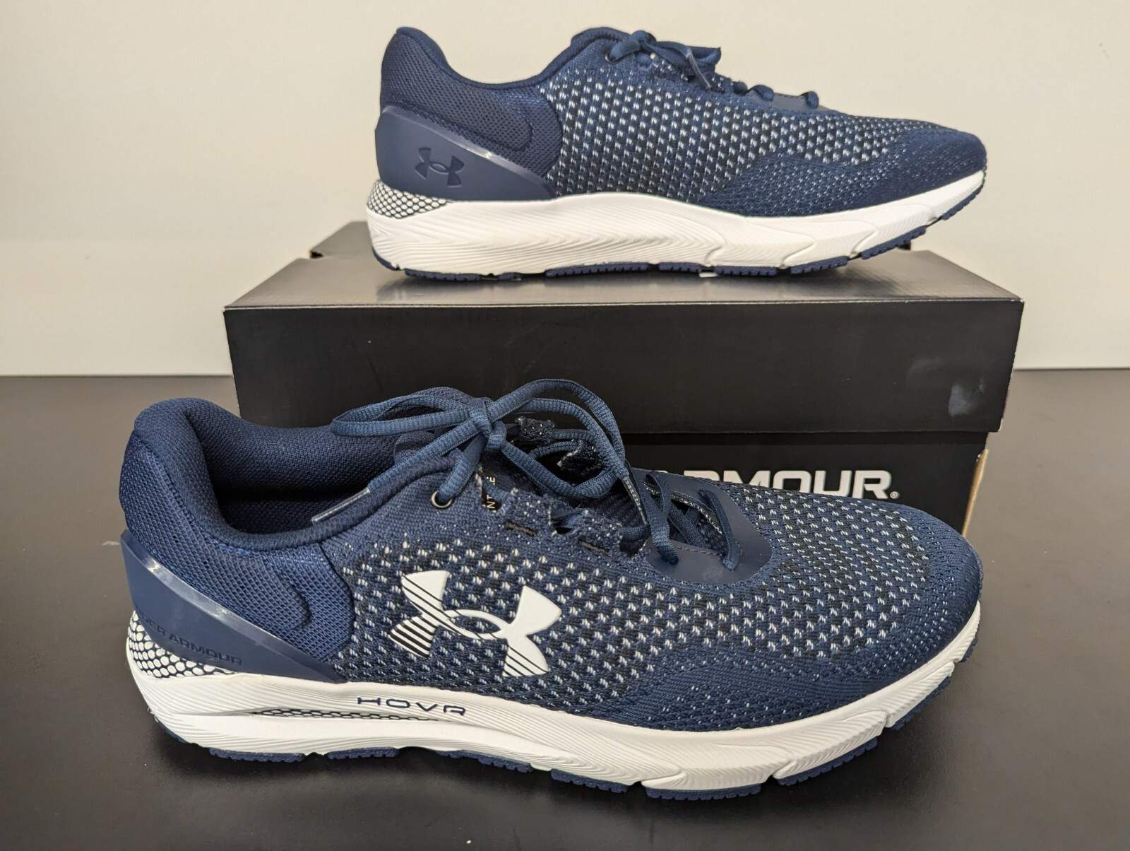 Men’s Under Armour Intake 6 HOVR Blue White Screen Shoes Sneakers Size 12 – NIB