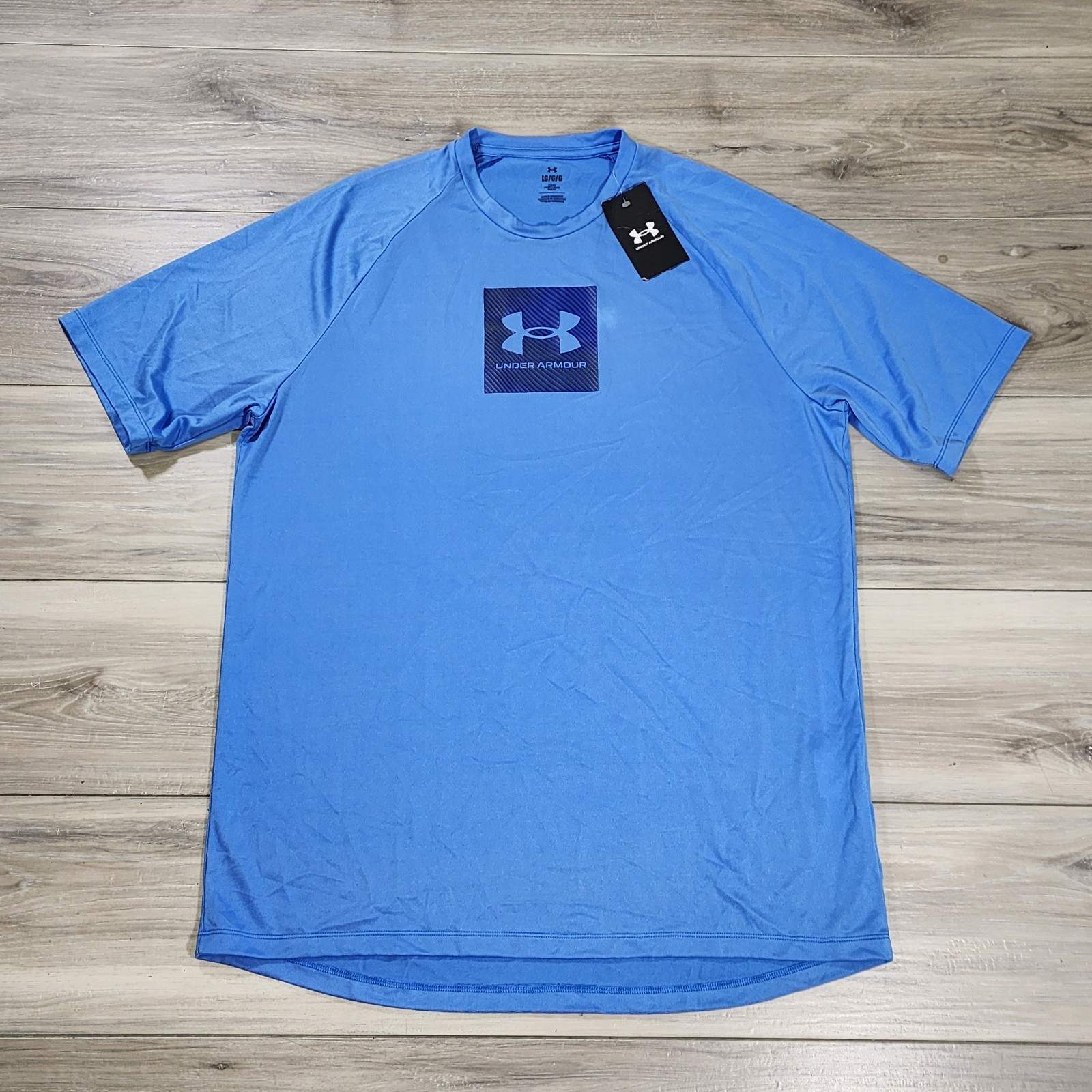 Under Armour T-Shirt Men’s Large Blue Tech Print Fill New