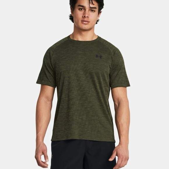 NWT Under Armour Men’s Green Black UA Tech 2.0 S/S Tee T- Shirt gym large cardio