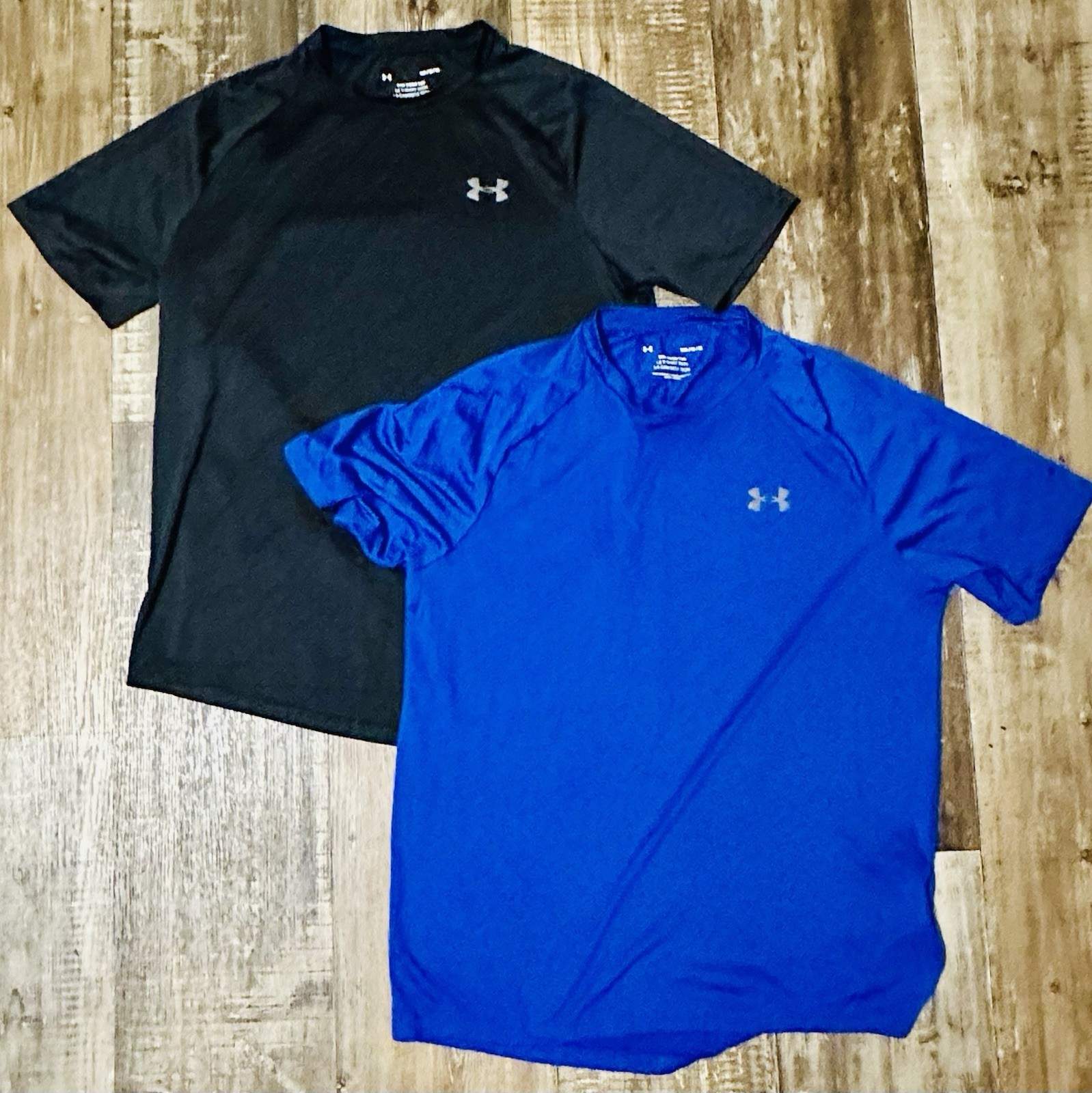 Under Armour T-shirts Set Of Two Fast Dry Blue & Black Men’s M The Tech Tee