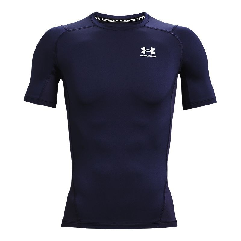 Under Armour Mens HeatGear Compression Short Sleeve T-Shirt XL Navy