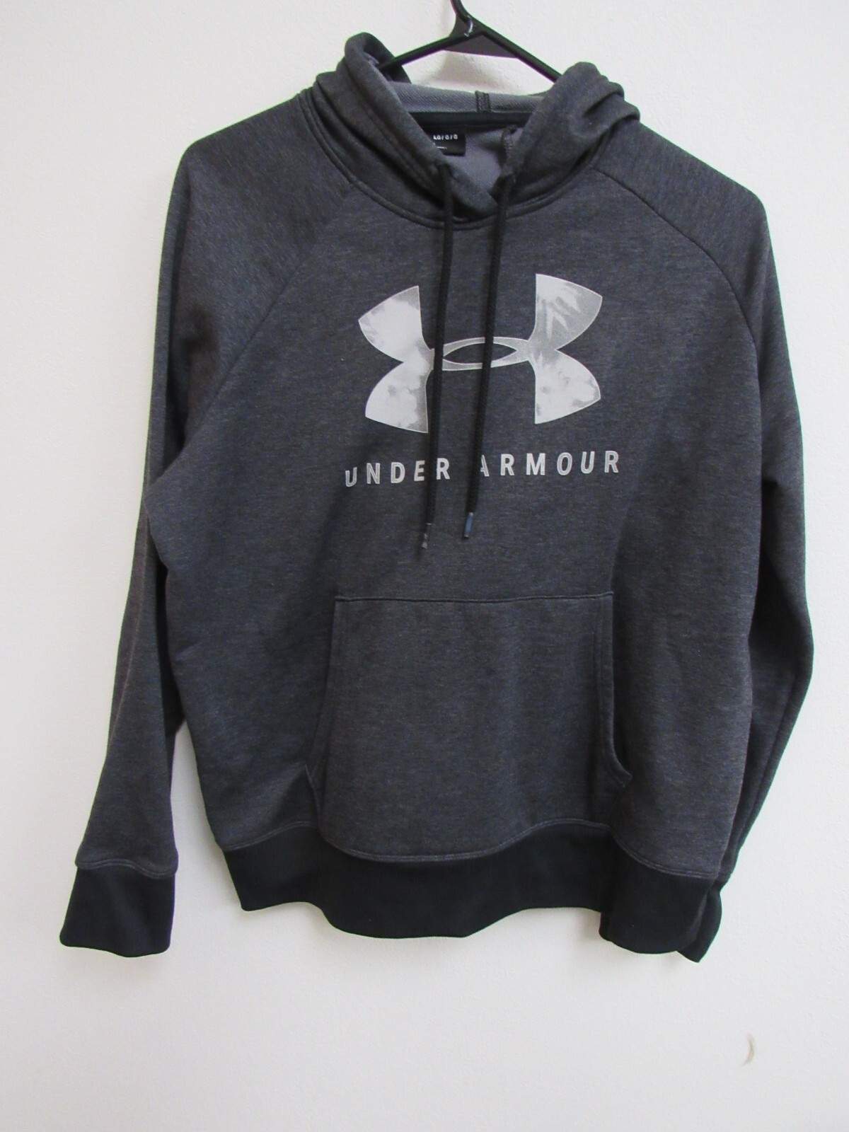Under Armour Loose Charcoal Gray Hooded Sweatshirt Hoodie Large
