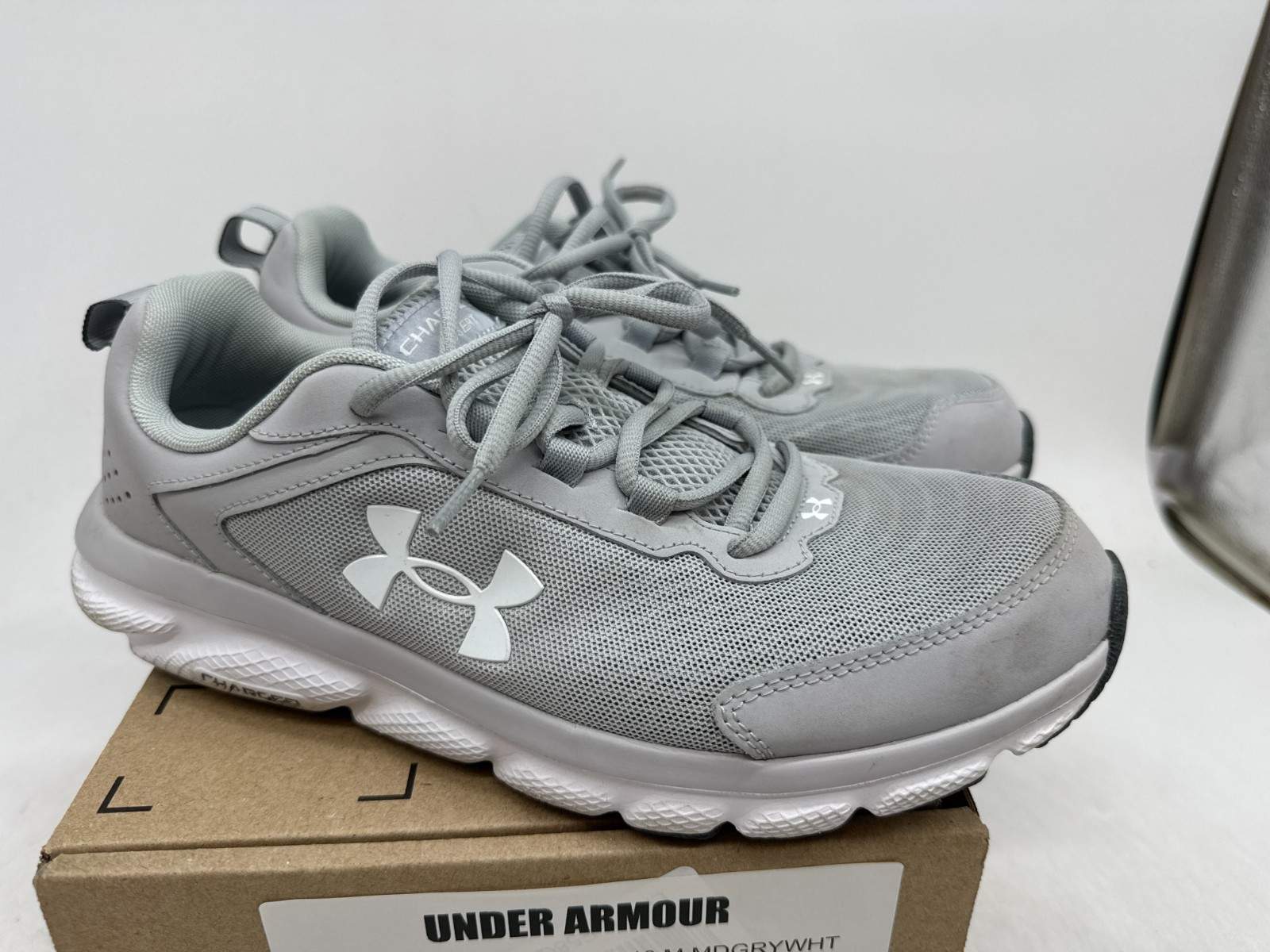Under Armour Charged Assert 9 Athletic Running Sneakers Men’s Mod Gray Mesh – 10