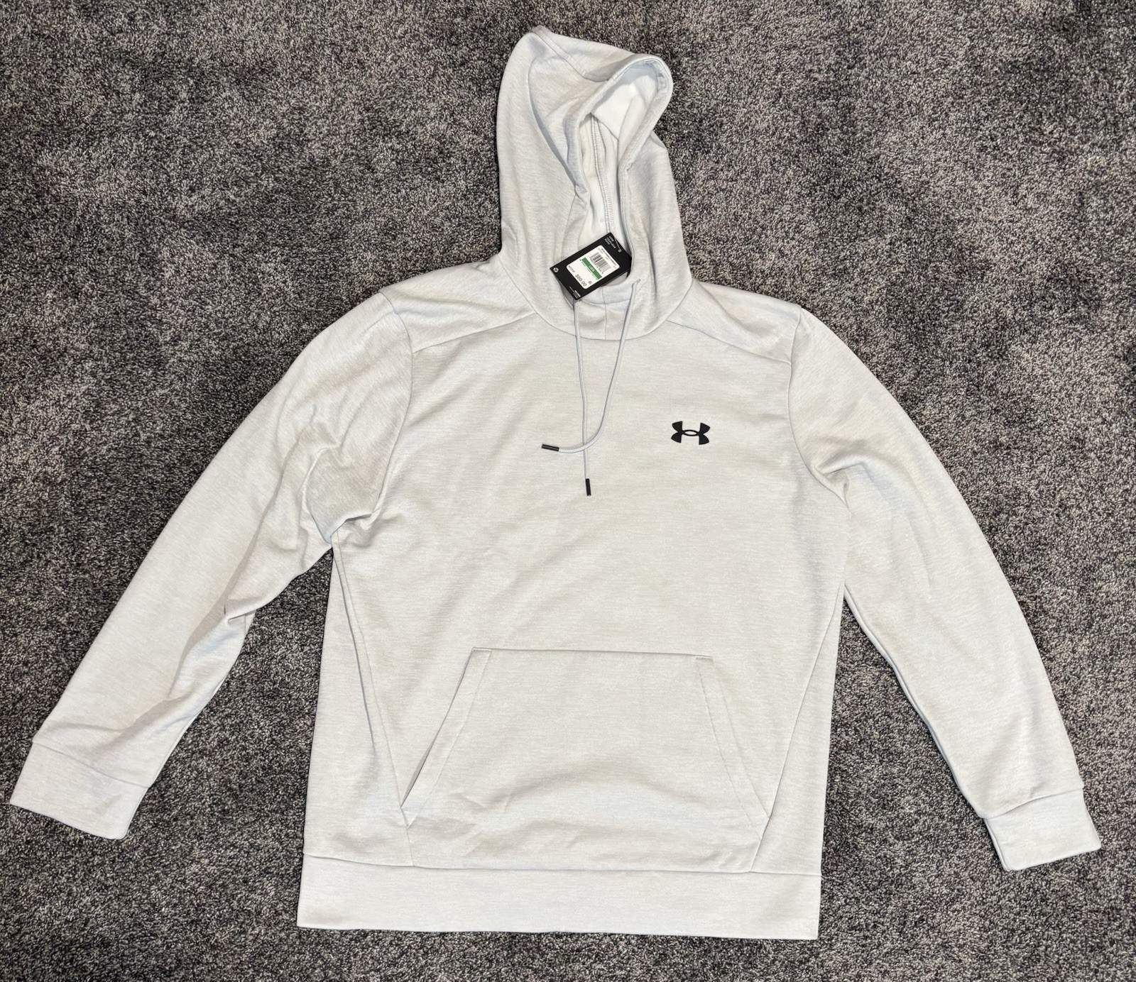 Under Armour Men’s Size Large Light Gray Fleece Twist HD Pullover Hoodie NWT 💥