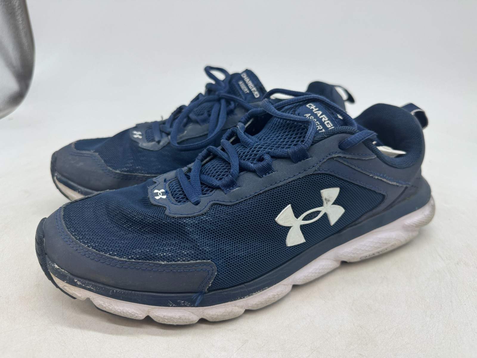 Under Armour Charged Assert 9 Athletic Running Shoes Men’s Blue White – 10