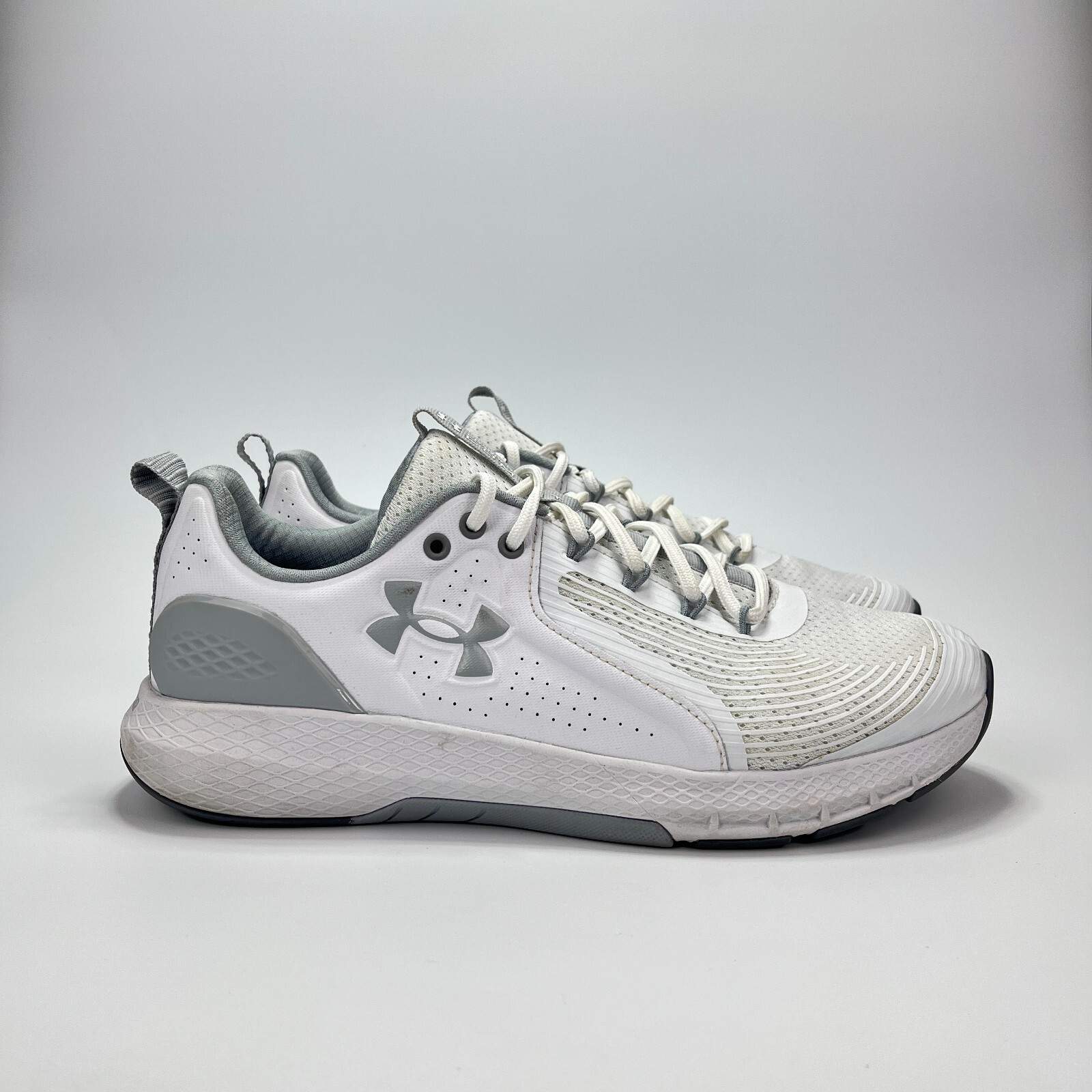 Under Armour Charged Commit TR 3 White Gray Athletic Shoes Sneaker Men Shoes 12