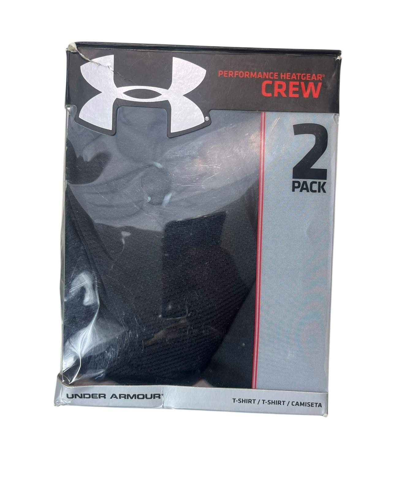 Under Armour Performance HeatGear Crew T-Shirts 2-Pack Large Black Moisture Wick