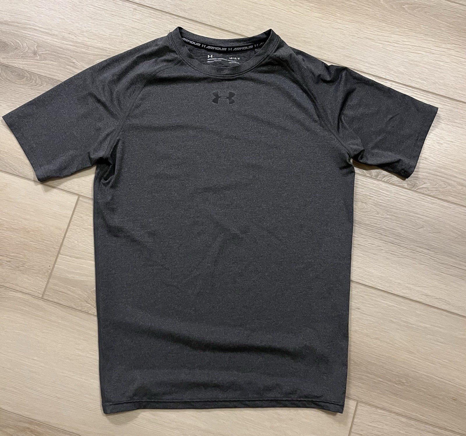 Under Armour Men’s Large Heatgear Compression Shirt Short Sleeve Dark Gray