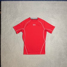 Under Armour Compression Heat Gear Red Short Sleeve T Shirt Mens L