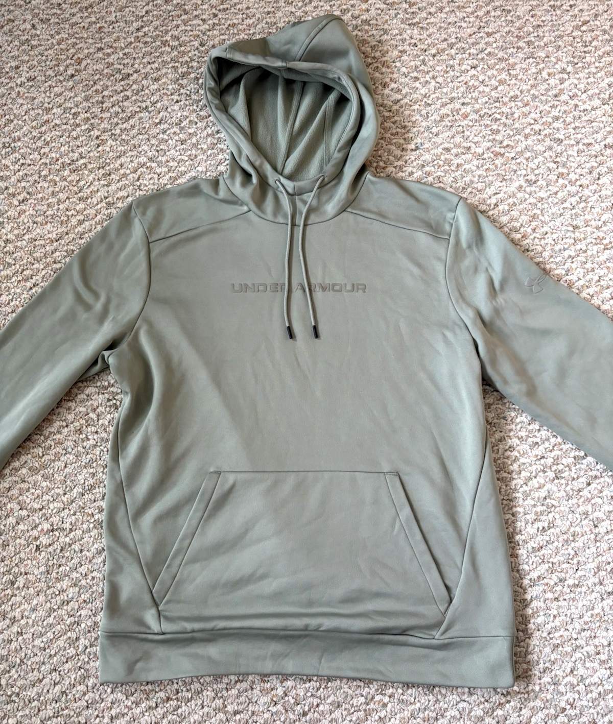 Under Armour Armour Mens New w/Tags Fleece Khaki Green Graphic Hoodie Size L