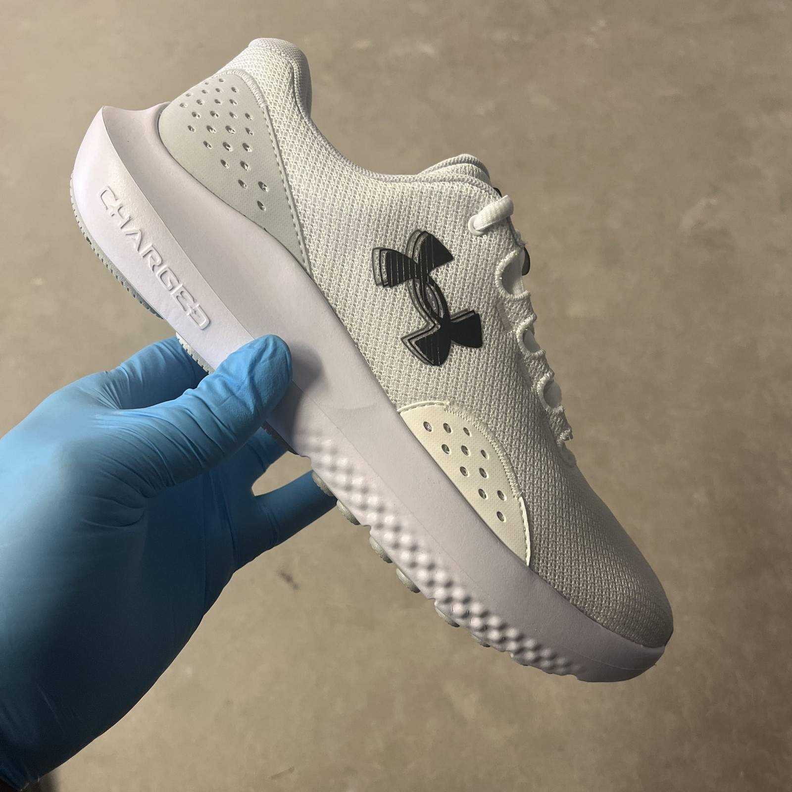 Under Armour Men’s Charged Surge 4 Running Shoes White Halo Gray