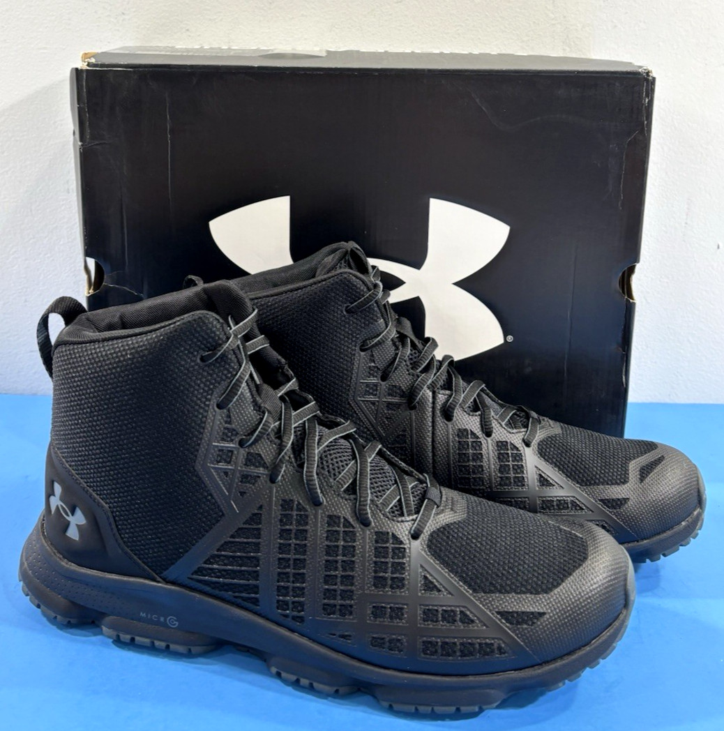 NIB 11 D MENS Under Armour Micro G Strikefast Mid Boots 3025575 BLACK