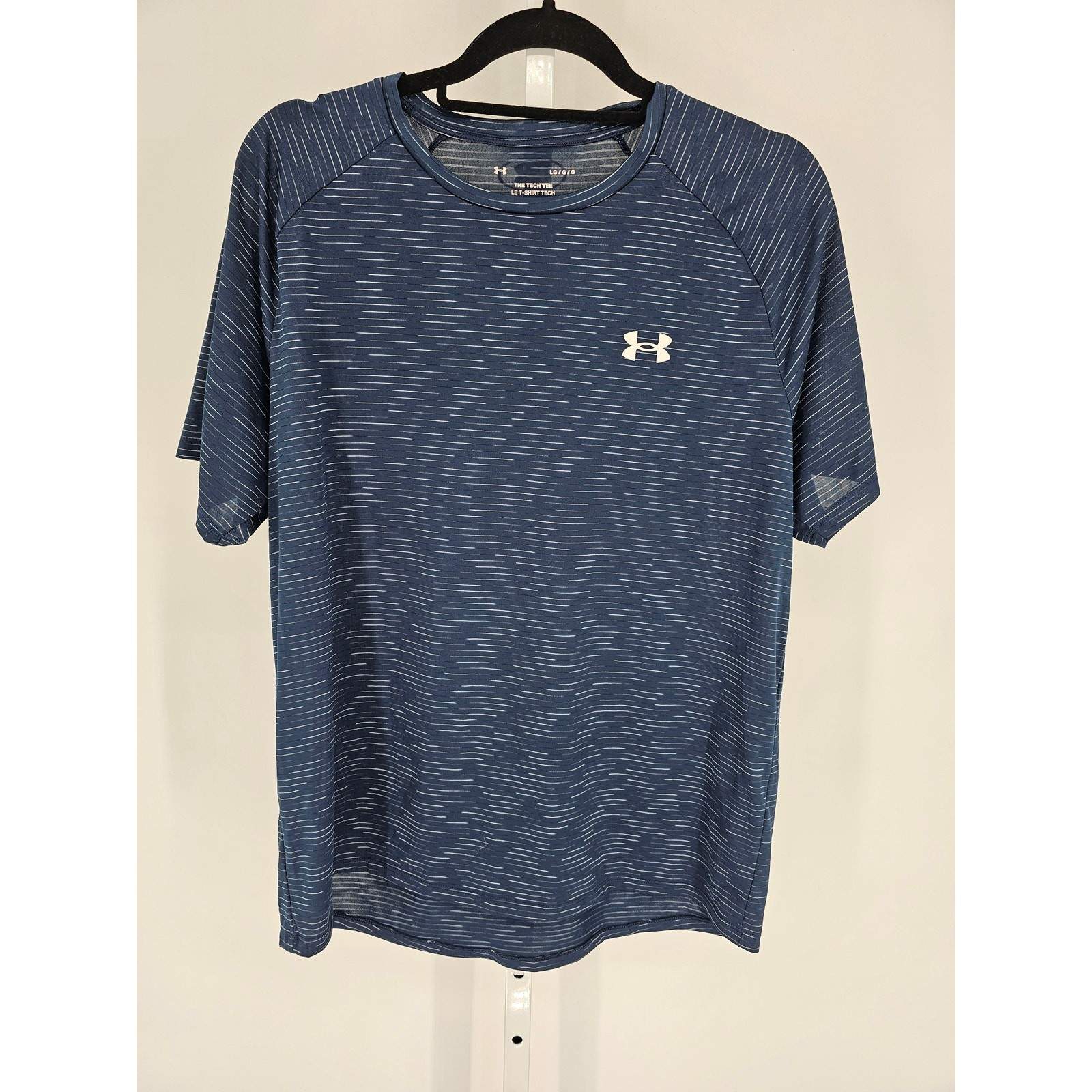 Under Armour Mens Sz L The Tech Tee T Shirt Blue Heathered Athletic