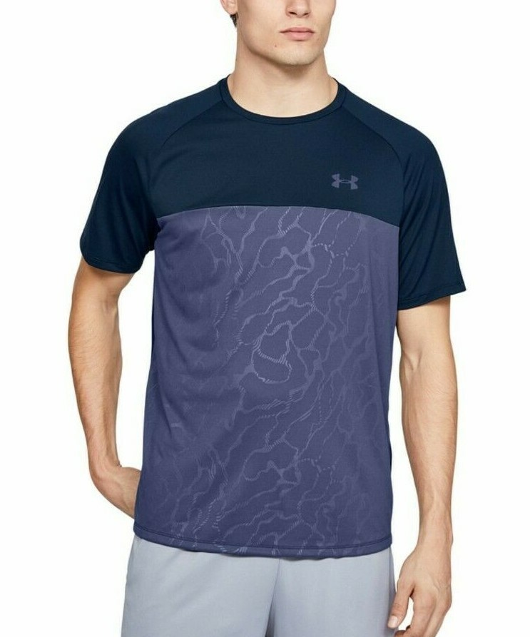 Under Armour Men’s Navy UA Tech 2.0 Emboss Crew-Neck Short Sleeve T-Shirt
