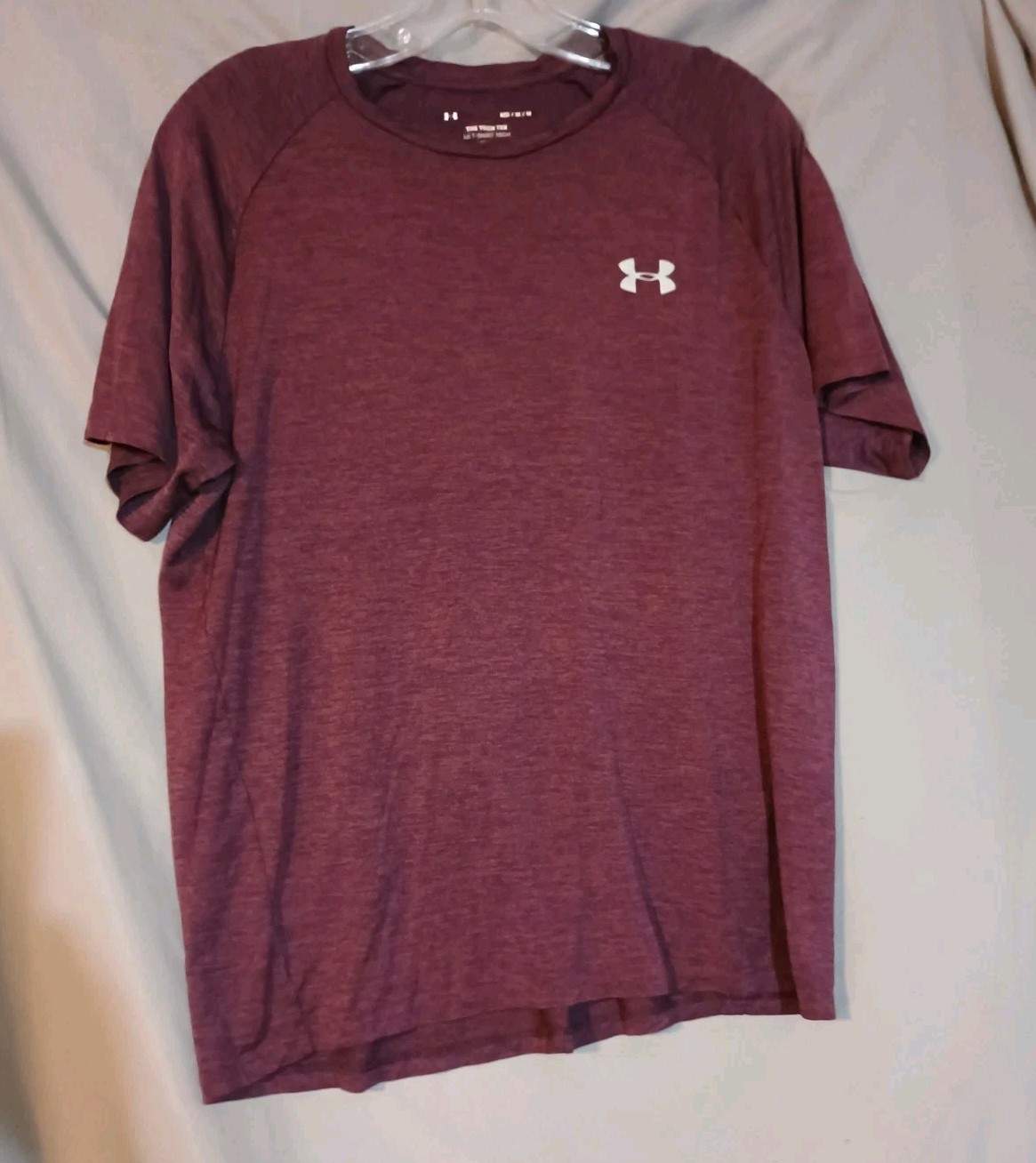 Under Armour Tech 2.0 T Shirt Poly SS Mens M Womens L Purple Marbled Wick Sports