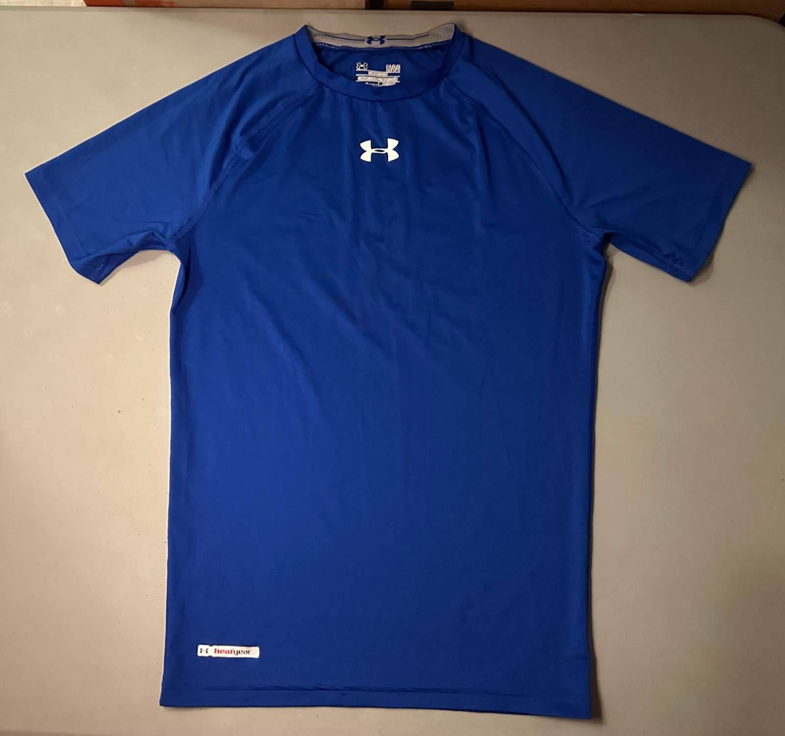 UA Under Armour HeatGear Compression Men’s Large Shirt Royal Blue Athletic Top
