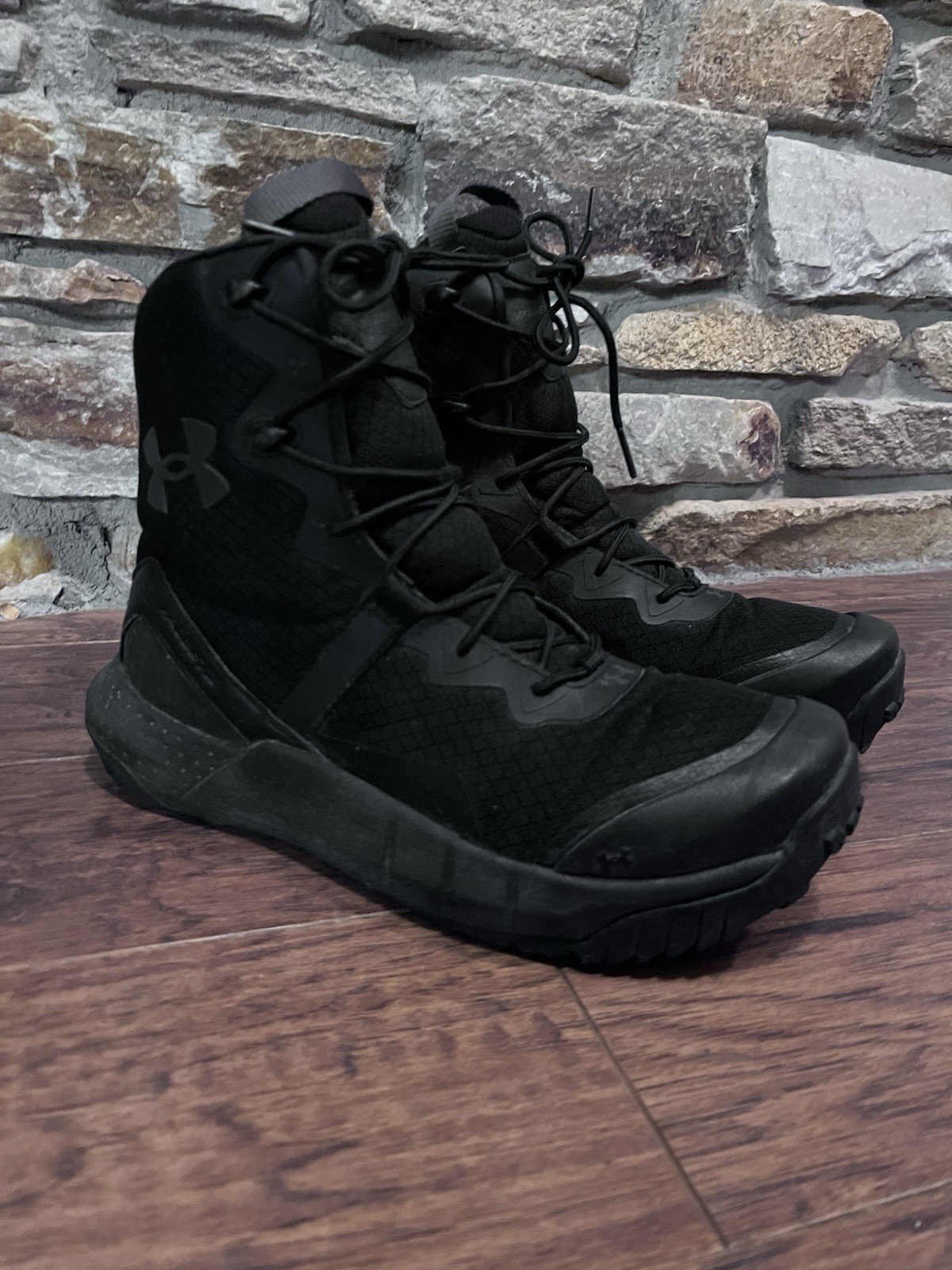 Mens under Armour Micro G Valsetz Zip 8″ Black Tactical Boots 3023748-001 Size 8