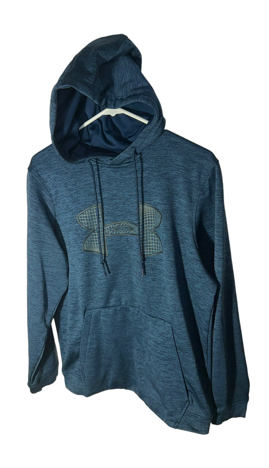 Under Armour Mens Cold Gear Big Logo Hoodie Sz M Blue