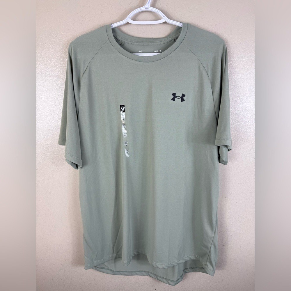 Under Armour Mens The Tech Tee NWT Large Lightweight Workout Green Athletic