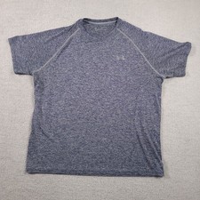 Under Armour UA Shirt Mens XL Loose Fit Blue Heather Heatgear The Tech Tee