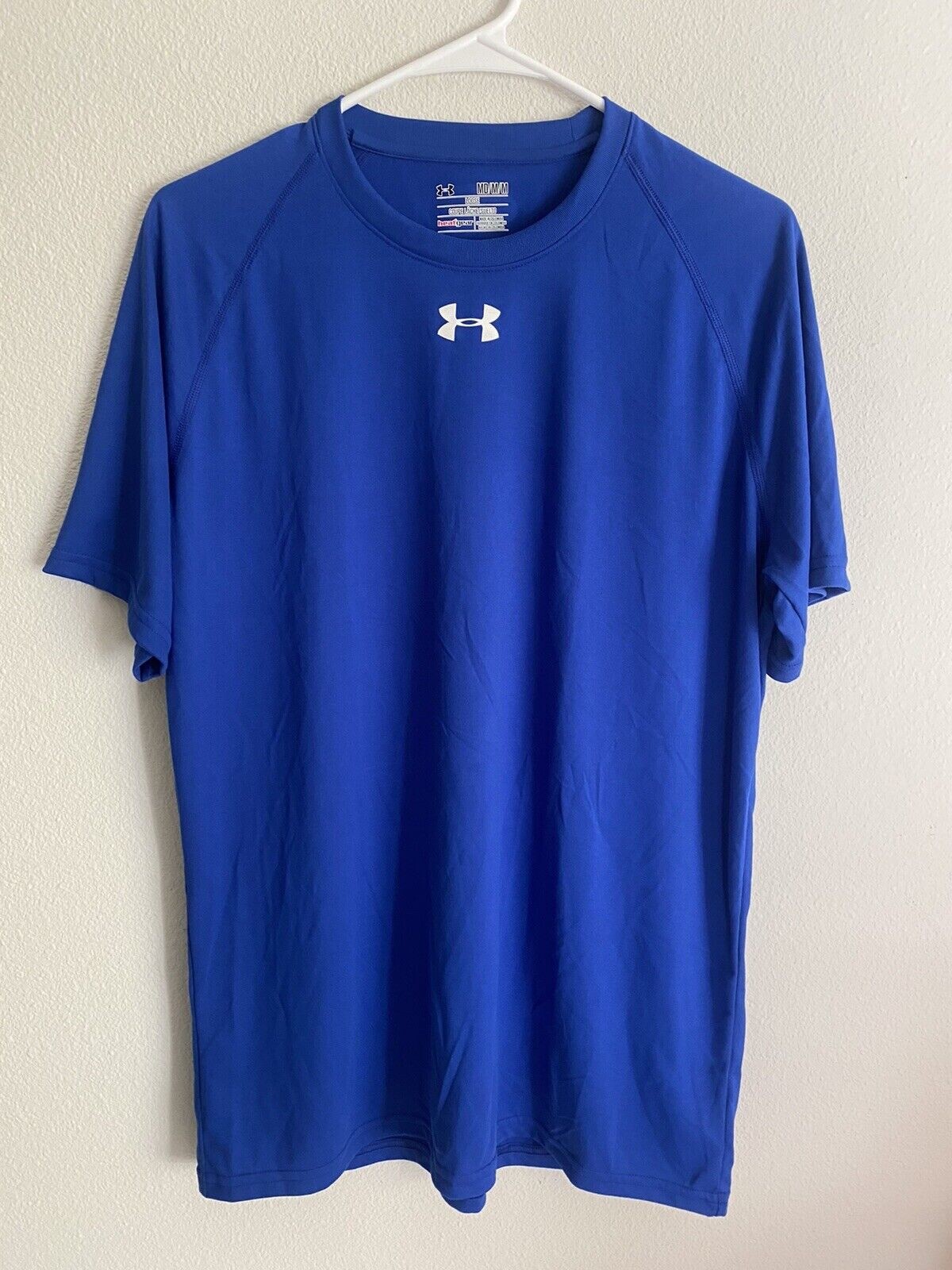 Under Armour Men’s Medium Tech T Shirt Loose Fit Heatgear UA Tech Blue Training