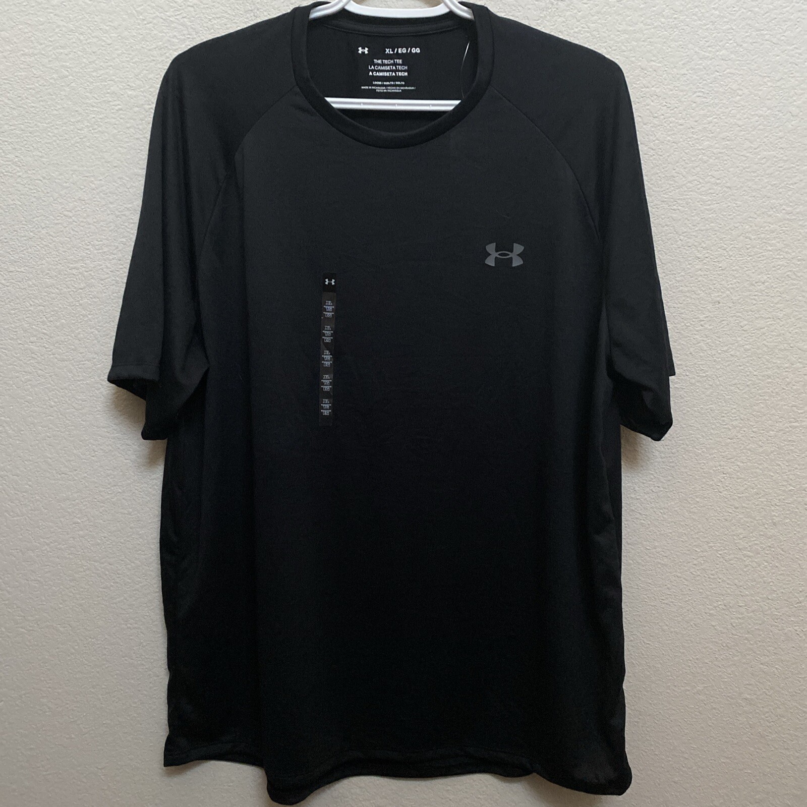 NEW Under Armour Mens XLarge Black Tech Tee Shirt Short Sleeve Crew Neck NWT $25