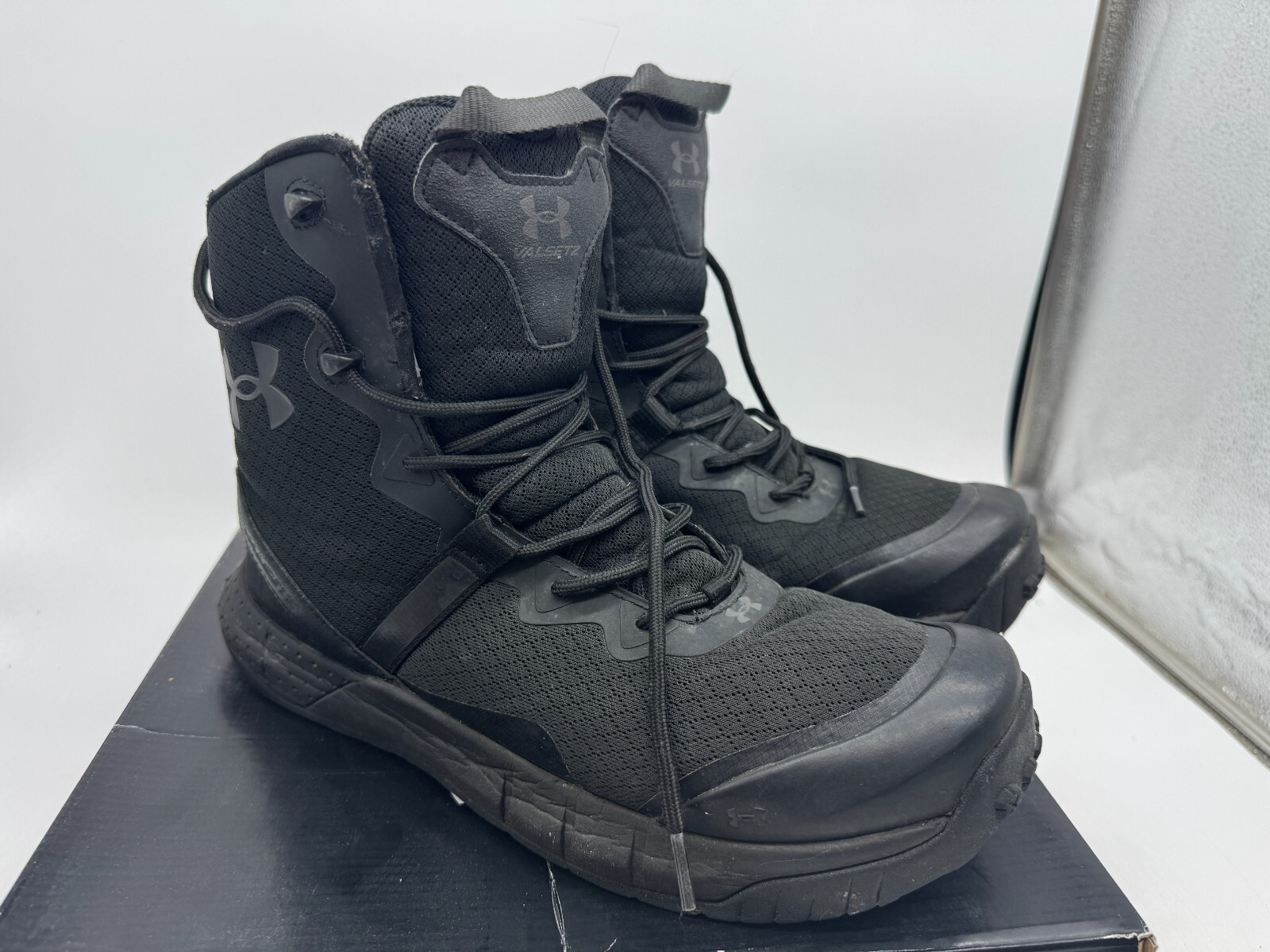 Under Armour Micro G Valsetz Zip Tactical Boots Mens Triple Black Lace-Up – 11.5