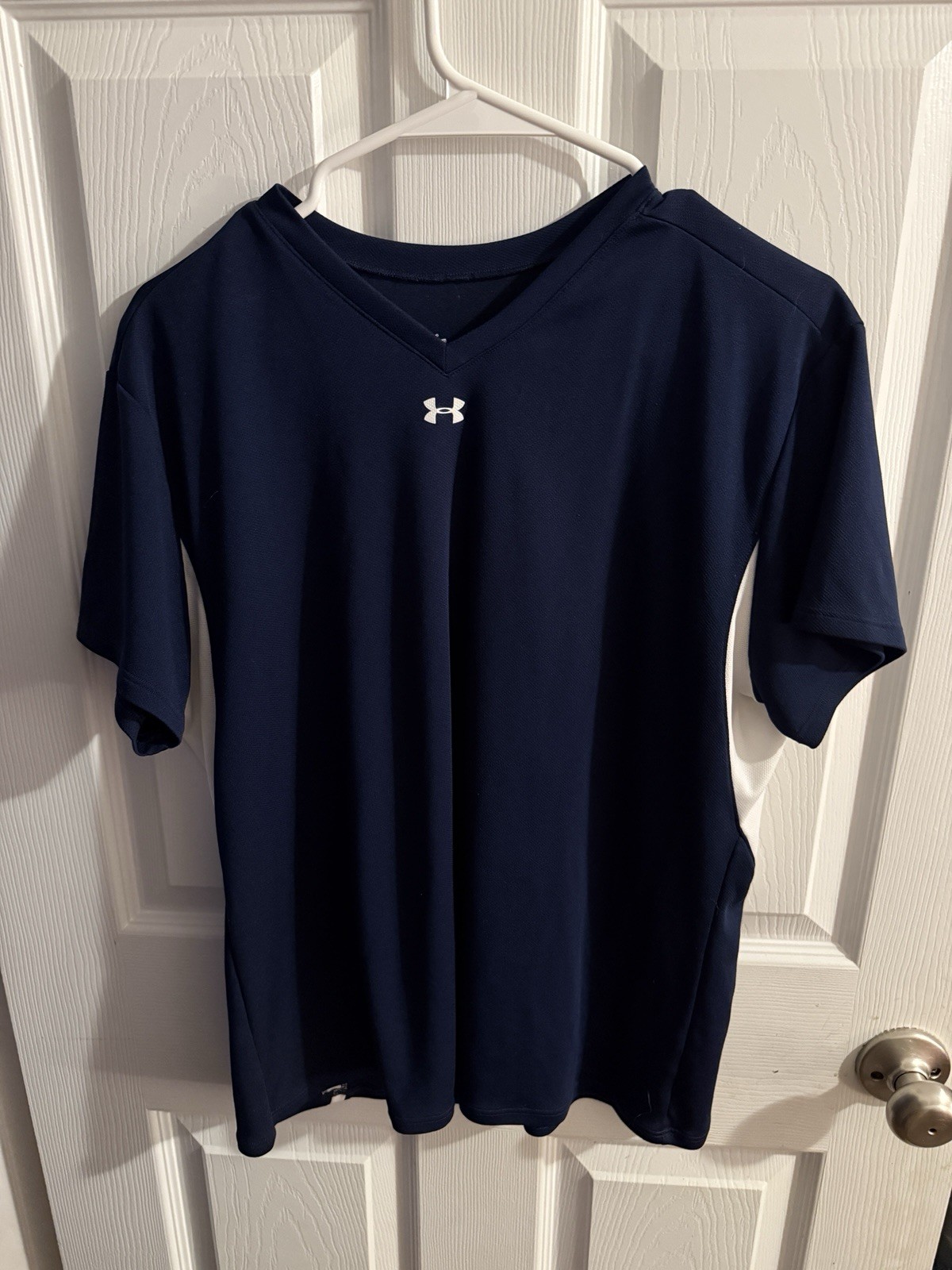 Under Armour Men’s Performance Tech Tee Size Large Navy Blue And White