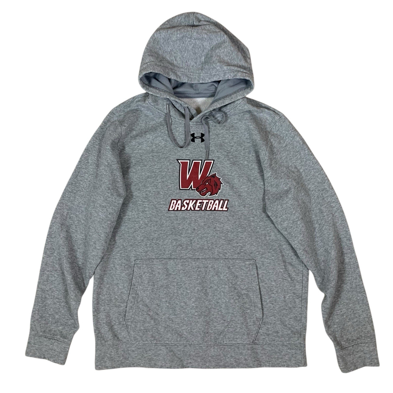 Under Armour Basketball Logo Hoodie Gray Large Activewear Essential