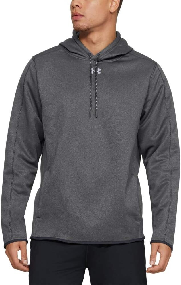 Under Armour Hoodie Fleece UA Mens 1295286 Pullover Embroidered Shirt L, Grey NT