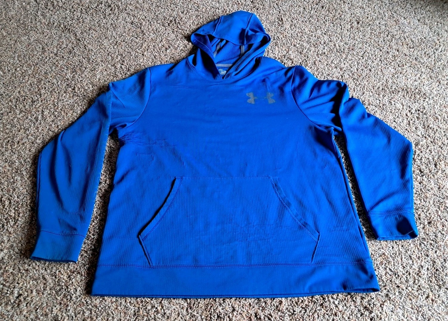 Mens Under Armour Loose All Season Gear Blue Pull On Hoodie Size XL