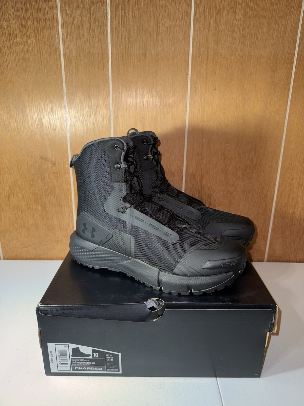 Under Armour Charged Valsetz Zip Boots Black Size 10 (3027383-001001)