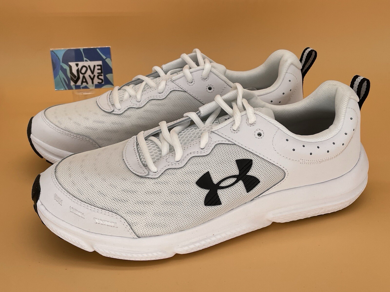 Size 12 Under Armour Charged Assert 10 Men Running Shoes White / Black NEW