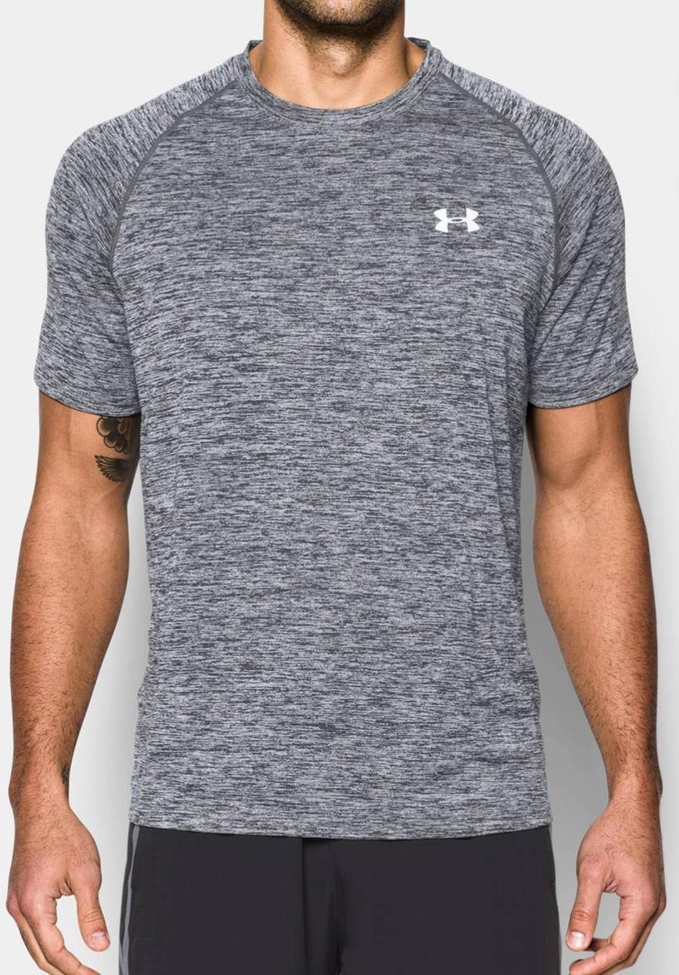 Under Armour Men’s UA Tech Short Sleeve T-Shirt – Dark Heather Gray, Q2(C765T)