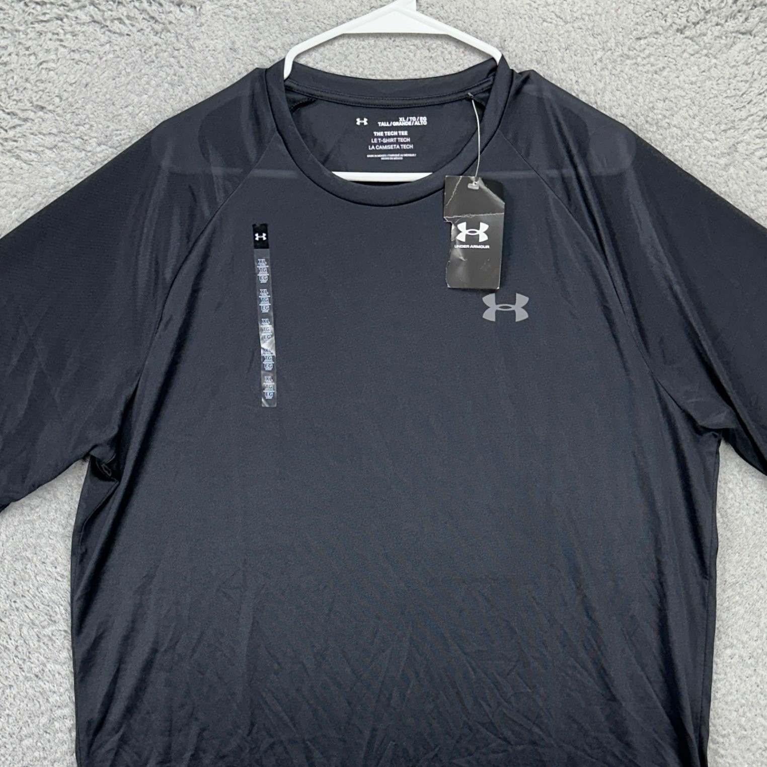 Under Armour T-Shirt The Tech Tee XL Black Athletic Crewneck Short Sleeve NEW