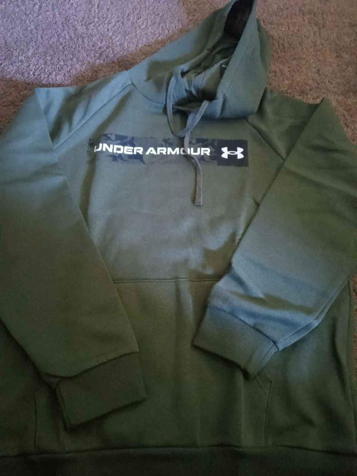 New Mens Under Armour Green Fleece Loose Hoodie Sweatshirt Size L