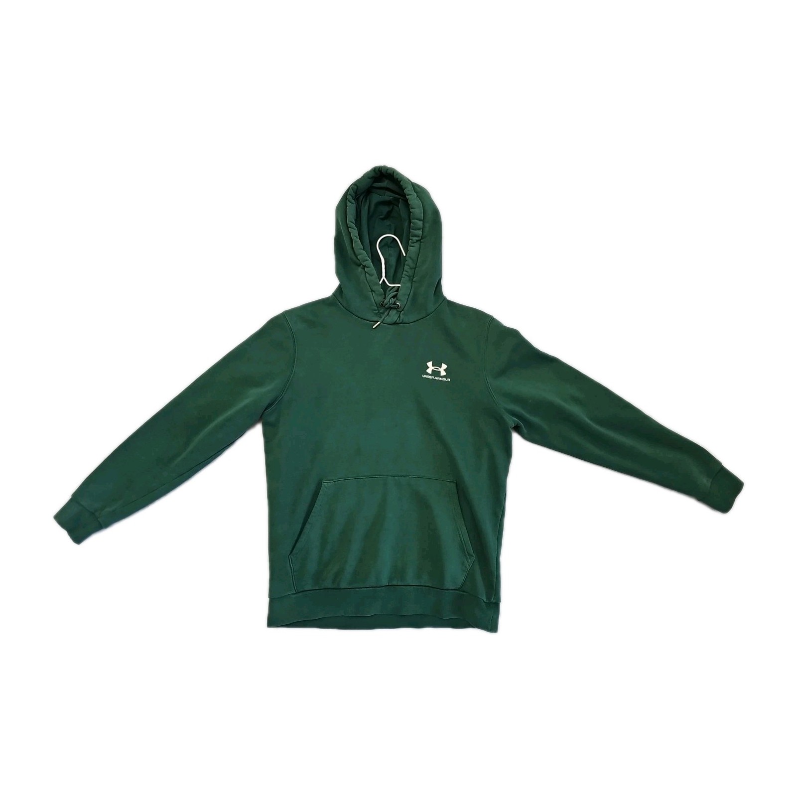 Under Armour Fleece Hoodie  Forest Dark Green Drawstring Size SM Pullover Logo