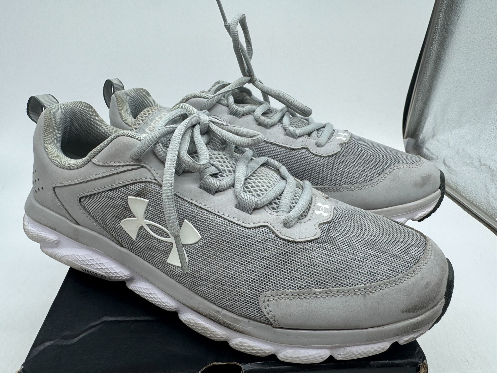 Under Armour Charged Assert 9 Athletic Running Sneakers Mens Mod Gray Mesh – 11
