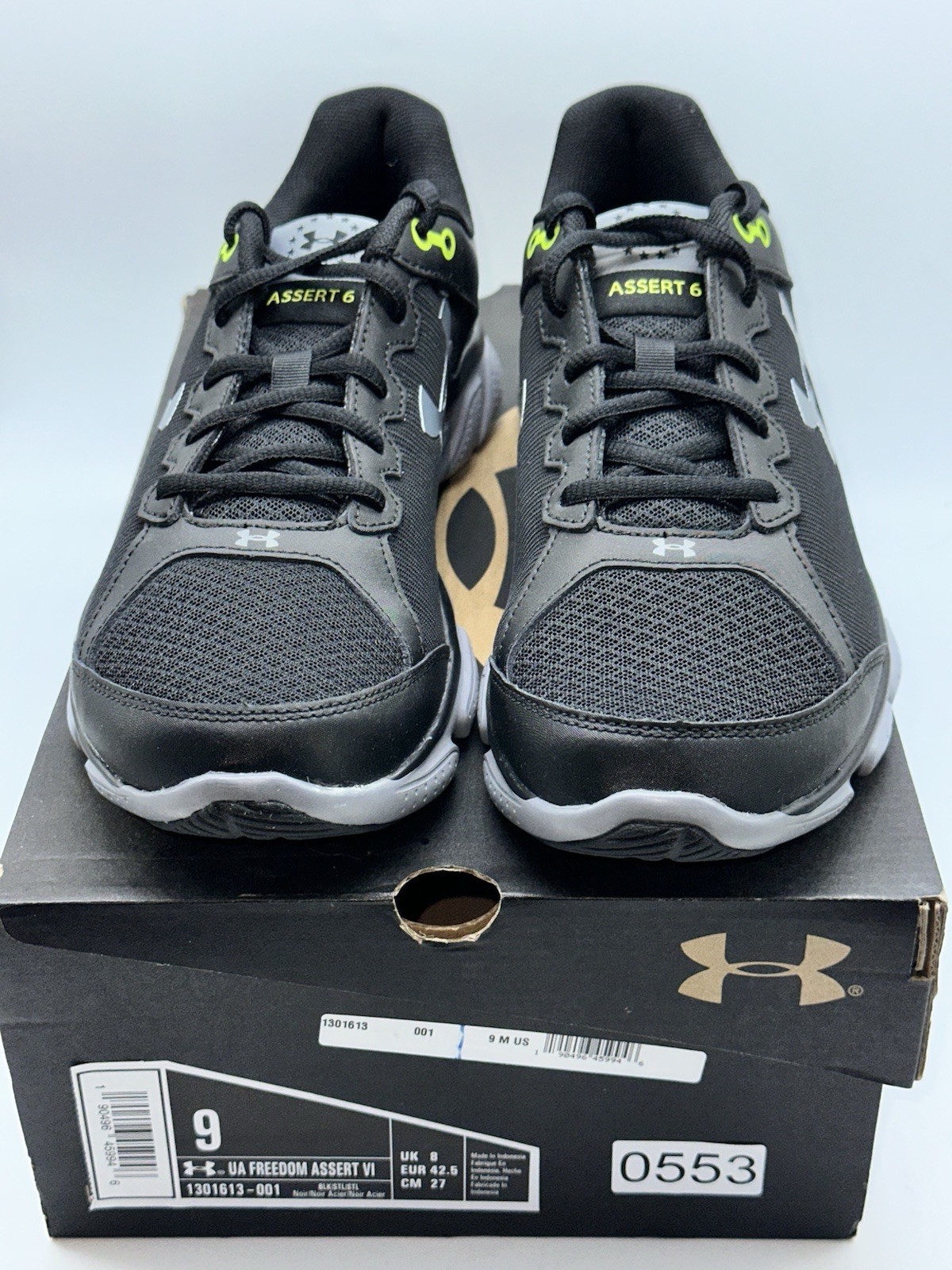 Under Armour UA Freedom Assert VI Running Shoes Black Men’s 9 New w/ Box