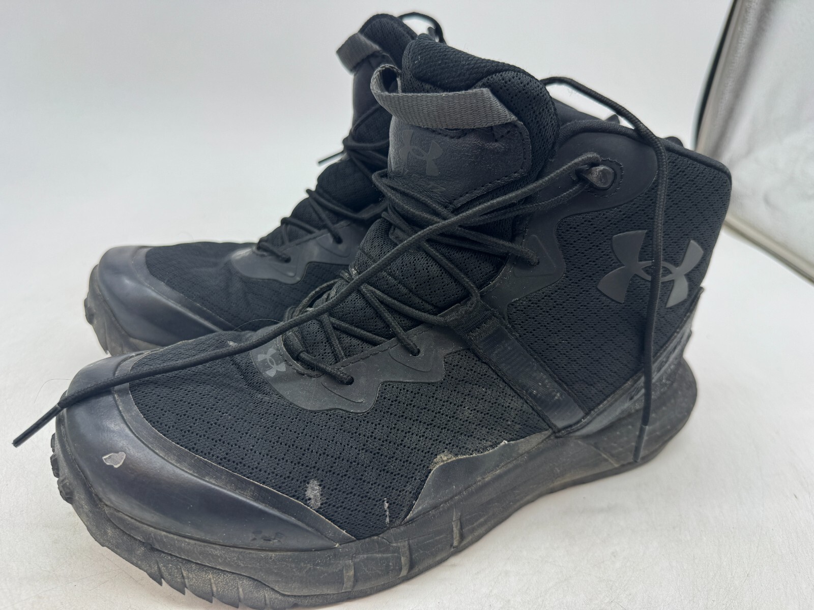 Under Armour Micro G Valsetz Mid Tactical Boots Mens Black Lace-Up – 9 WIDE