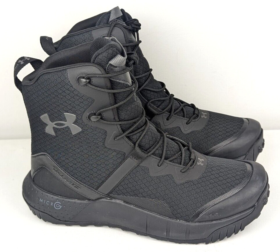 Sz 10 Men’s Under Armour Micro G Valsetz Mid Tactical Boots Black – 3023743-001