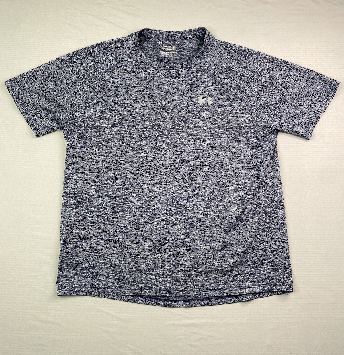 Under Armour UA Tech Short Sleeve Men’s Workout Tee Shirt Blue Heather