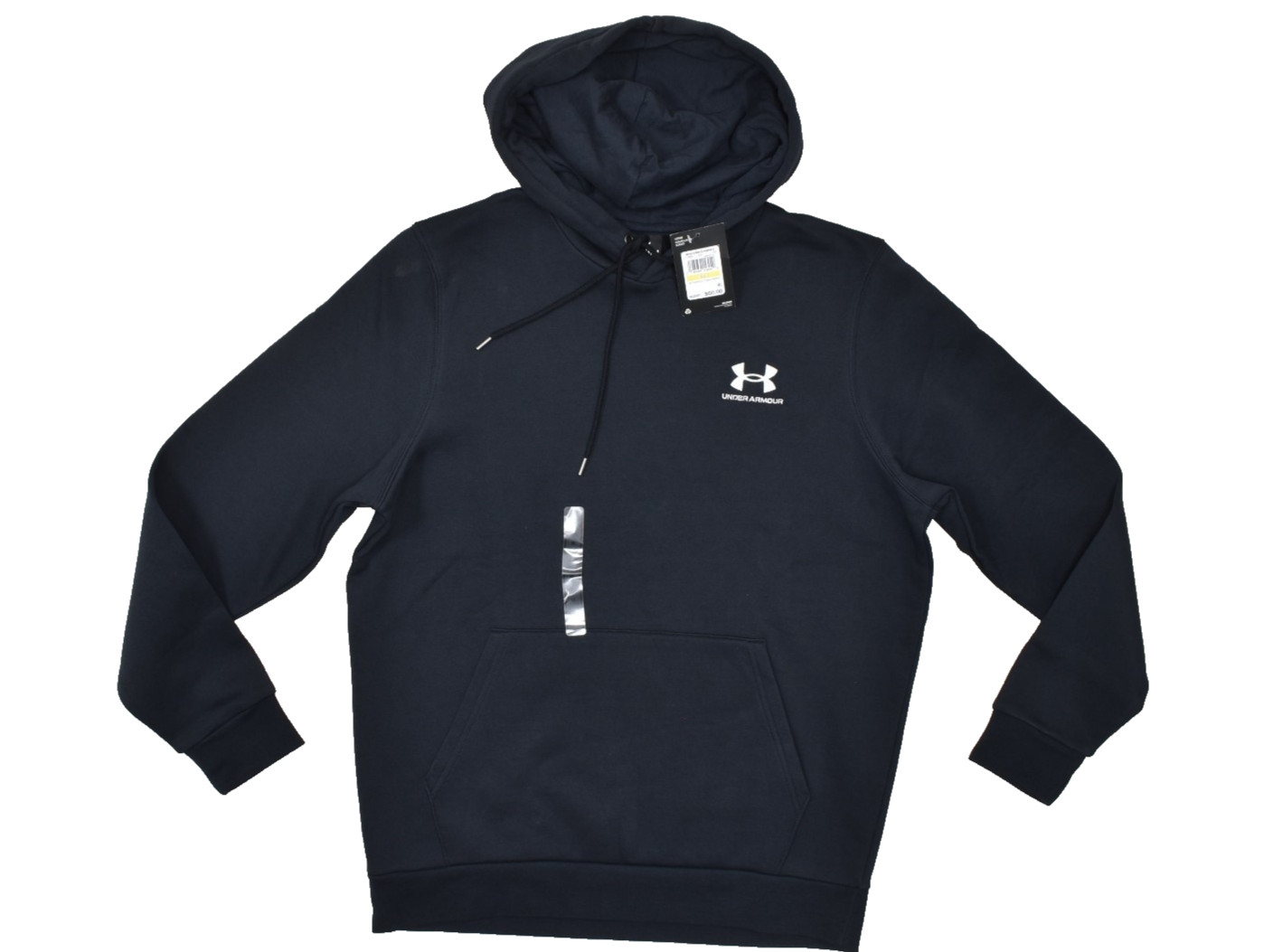 Under Armour Men’s Black Essential Fleece Hoodie Regular Size M Cotton Blend NEW